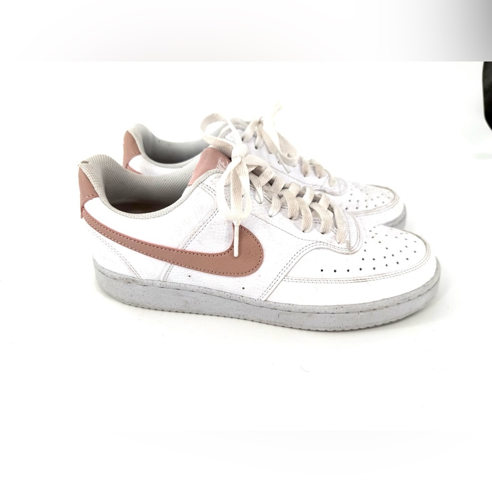 Nike White and Pink Athletic Shoes with Breathable Design